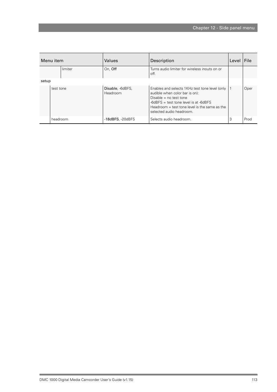 Infinity DMC 1000 User Manual | Page 113 / 150