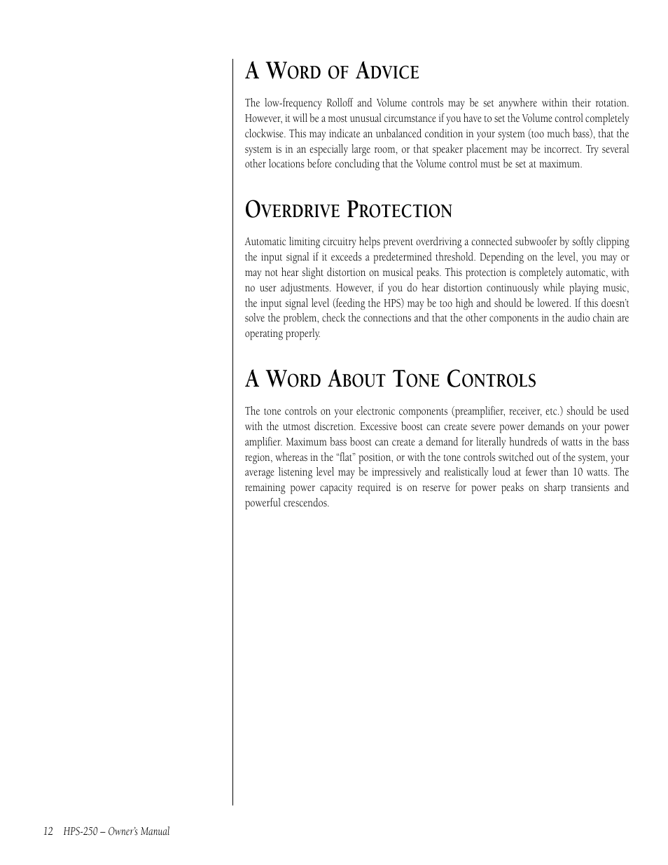 Infinity HPS-250 User Manual | Page 12 / 16