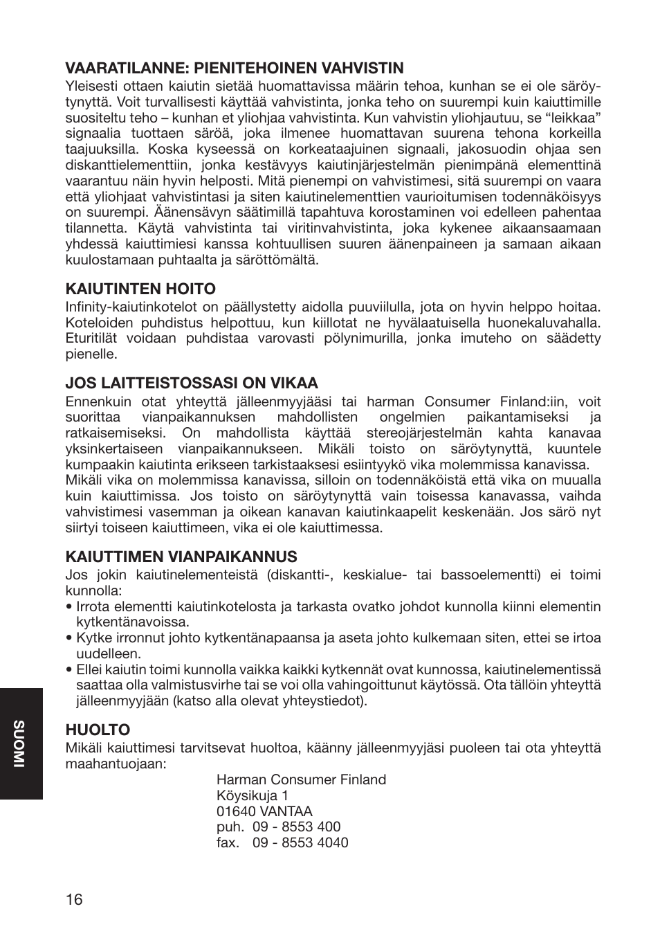 Infinity Kappa 10926 User Manual | Page 18 / 22
