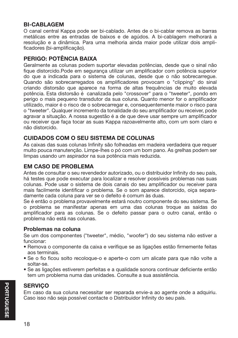 Infinity Kappa 10926 User Manual | Page 20 / 22