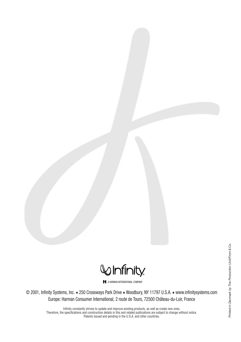 Infinity Kappa 10926 User Manual | Page 22 / 22