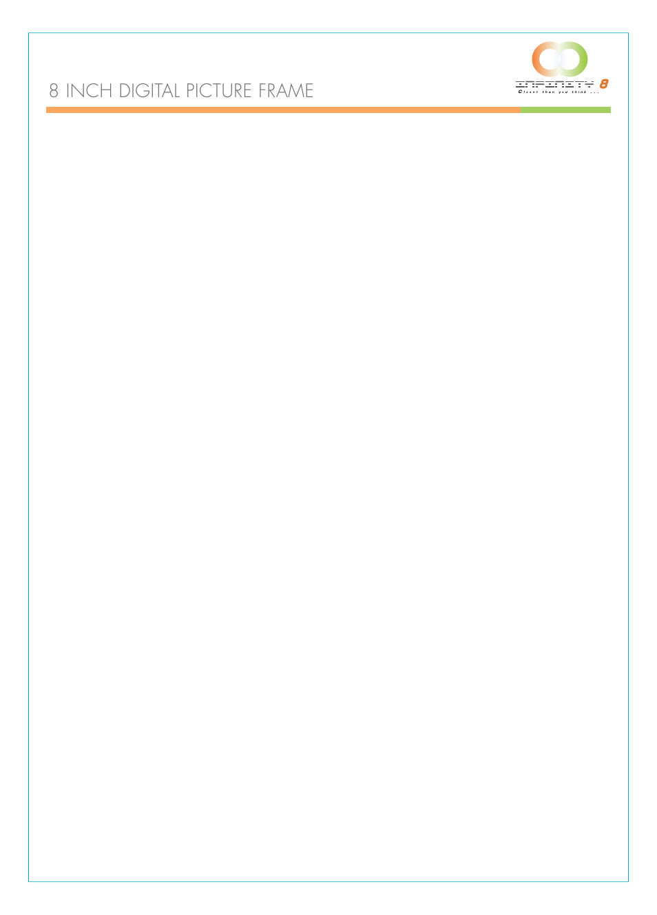 Technical support, 8 inch digital picture frame | Infinity DPF-8000 User Manual | Page 16 / 25