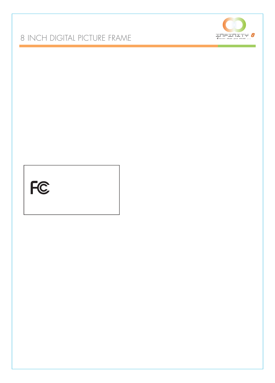 8 inch digital picture frame | Infinity DPF-8000 User Manual | Page 22 / 25