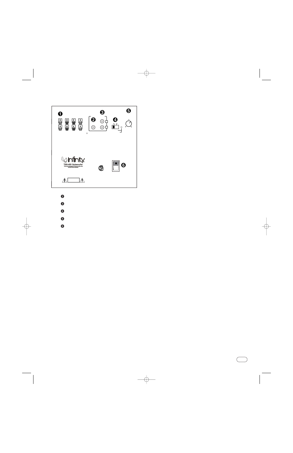 Ubwoofer, Ontrols, Tss-450 | Rear panel a few suggestions, Important | Infinity TSS-450 User Manual | Page 7 / 12