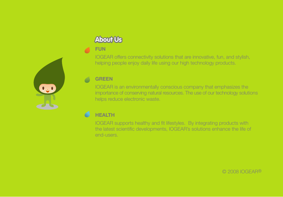 About us | IOGear Wireless USB Hub GUWH104 User Manual | Page 30 / 30