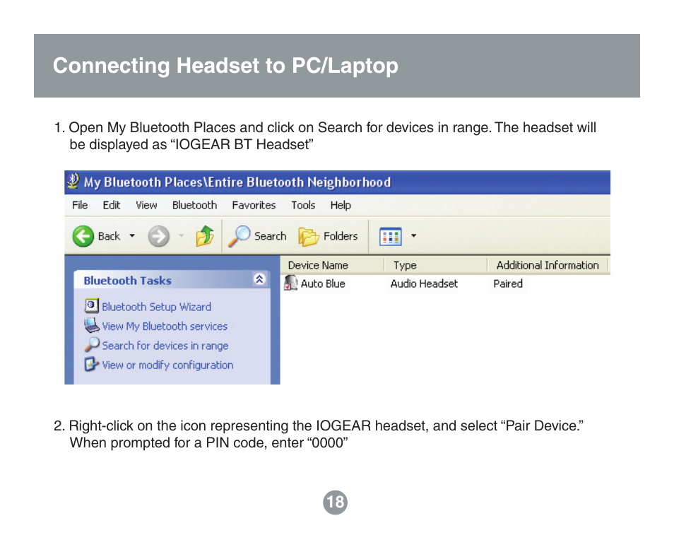 Connecting headset to pc/laptop | IOGear GBE211 User Manual | Page 16 / 54