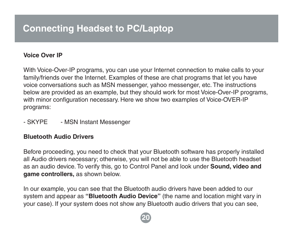 Connecting headset to pc/laptop | IOGear GBE211 User Manual | Page 18 / 54