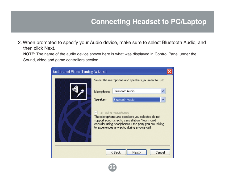 Connecting headset to pc/laptop | IOGear GBE211 User Manual | Page 23 / 54