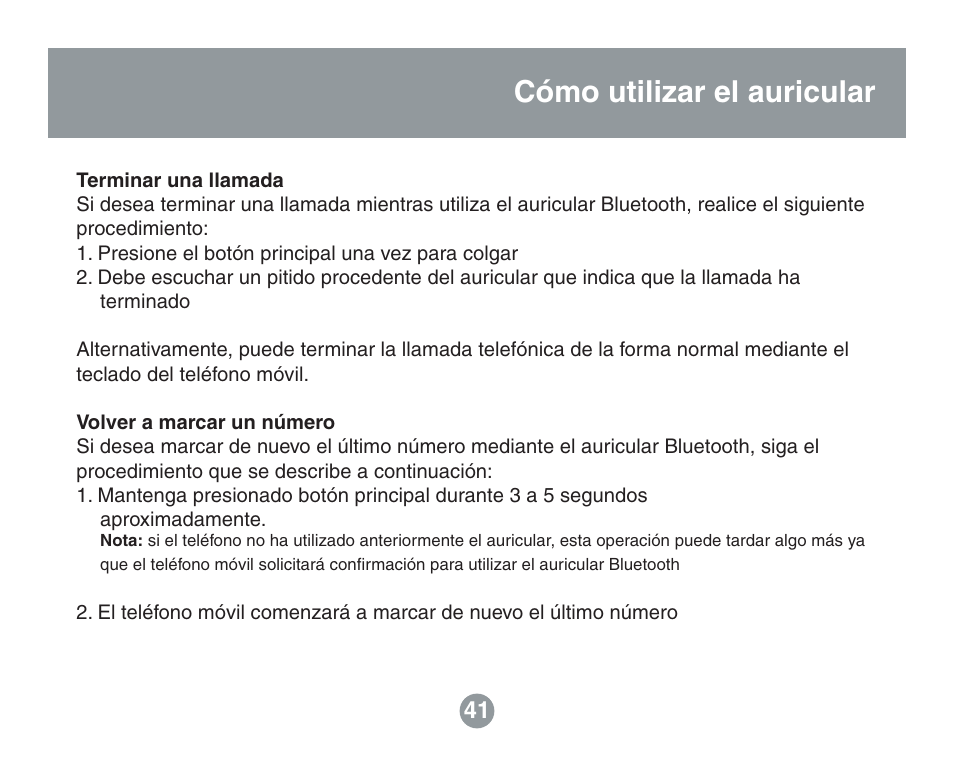 Cómo utilizar el auricular | IOGear GBE211 User Manual | Page 39 / 54
