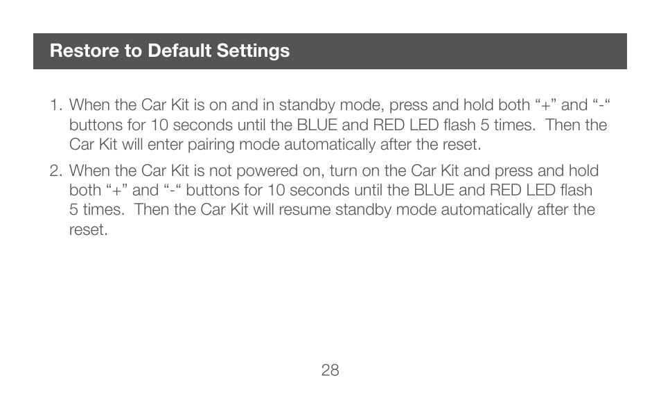 Restore to default settings | IOGear GBHFK231 User Manual | Page 28 / 36