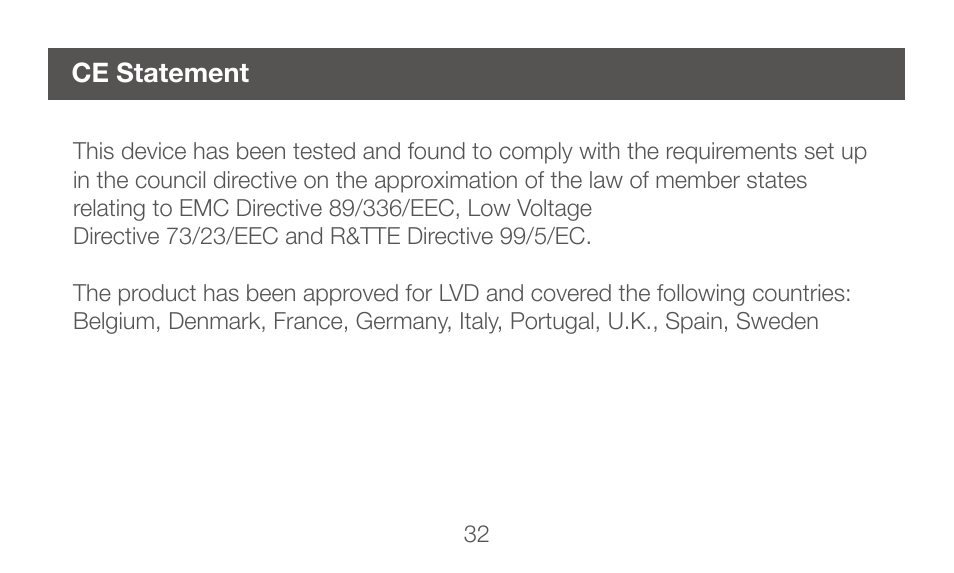 Ce statement | IOGear GBHFK231 User Manual | Page 32 / 36