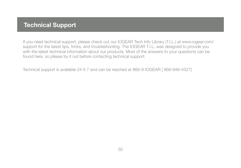 Technical support | IOGear GCS1802 User Manual | Page 50 / 56