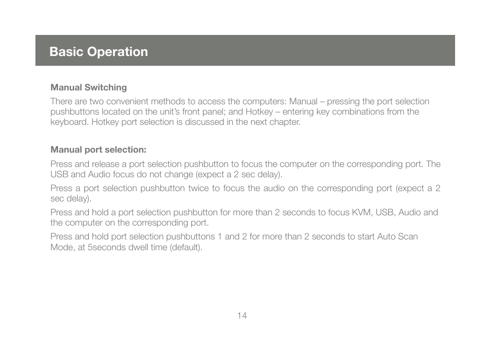 Basic operation | IOGear GCS1784 User Manual | Page 14 / 44