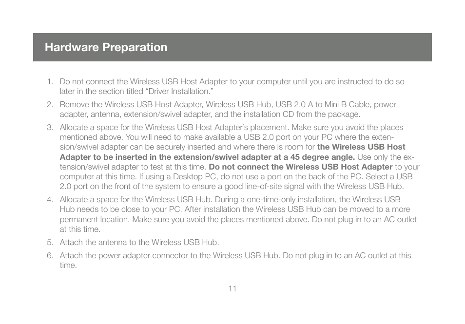 Hardware preparation | IOGear GUWH104KIT User Manual | Page 11 / 38
