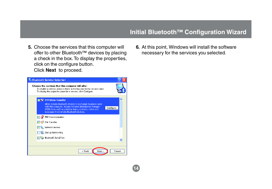 Initial bluetooth™ configuration wizard | IOGear GBU321 User Manual | Page 16 / 43