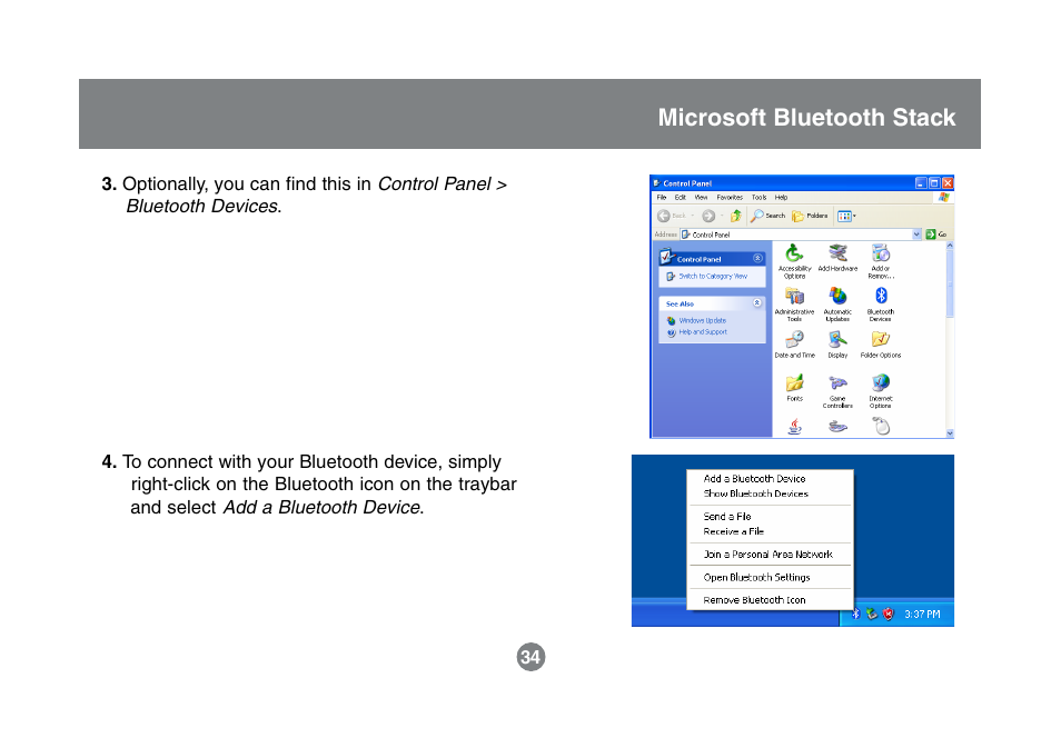 Microsoft bluetooth stack | IOGear GBU321 User Manual | Page 36 / 43