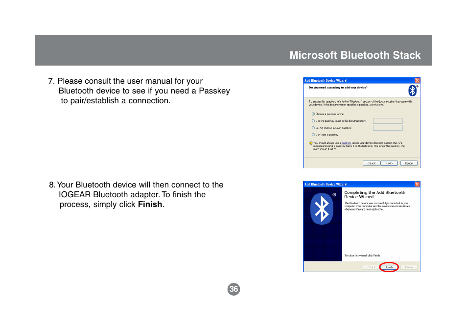 Microsoft bluetooth stack | IOGear GBU321 User Manual | Page 38 / 43