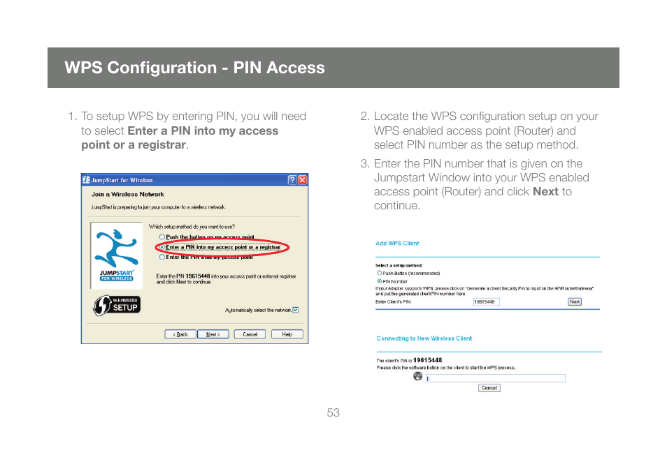 Wps confi guration - pin access | IOGear Wireless-N GWU623 User Manual | Page 53 / 76