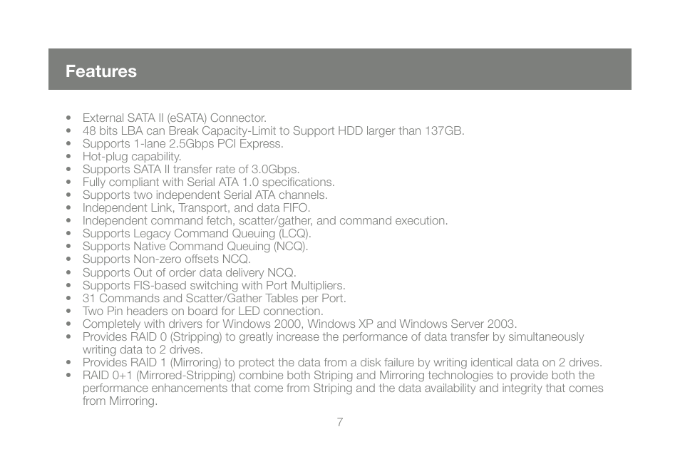 Features | IOGear M0557 User Manual | Page 7 / 28