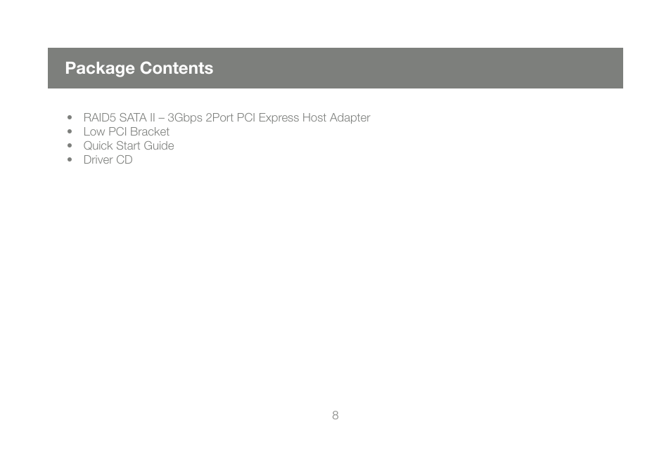 Package contents | IOGear M0557 User Manual | Page 8 / 28