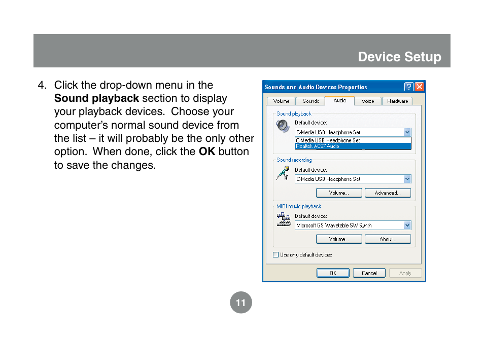 Device setup | IOGear GMESKYP1 User Manual | Page 11 / 20