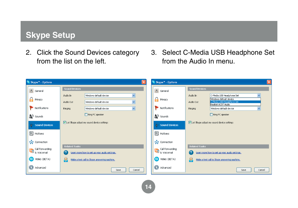 Skype setup | IOGear GMESKYP1 User Manual | Page 14 / 20