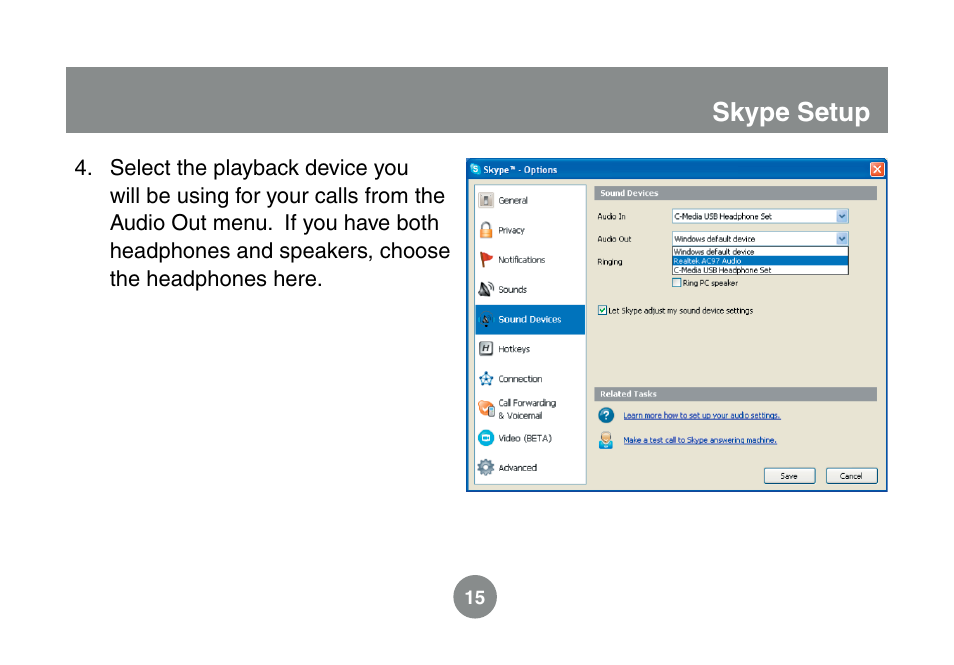 Skype setup | IOGear GMESKYP1 User Manual | Page 15 / 20