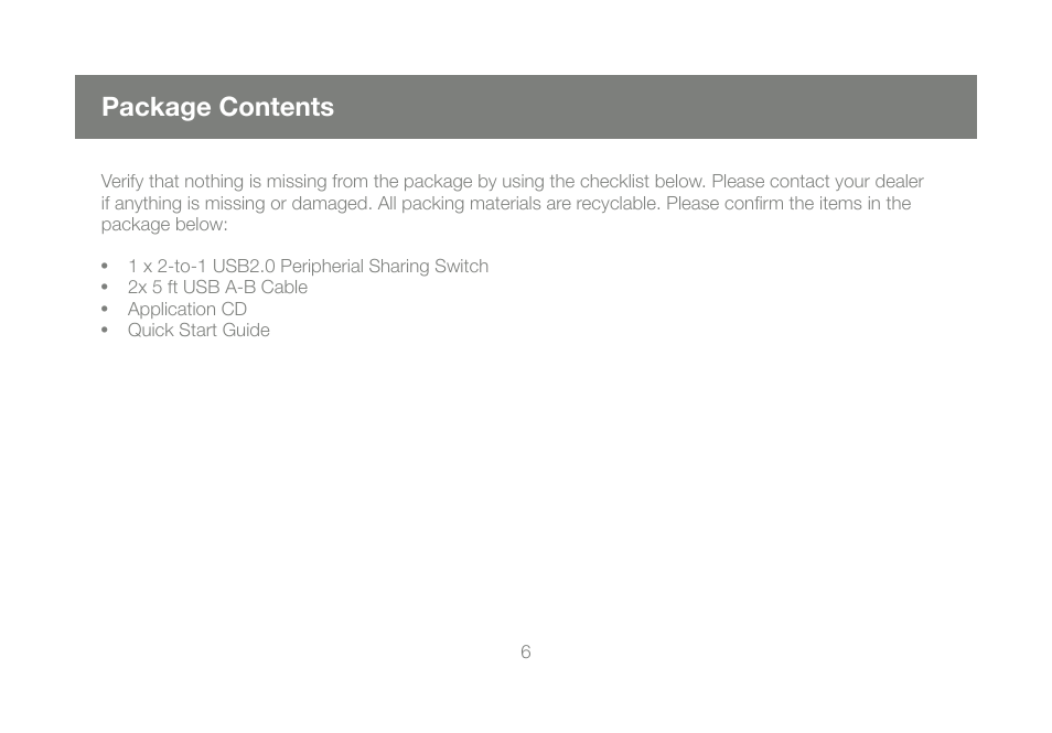 Package contents | IOGear M1327 User Manual | Page 6 / 30