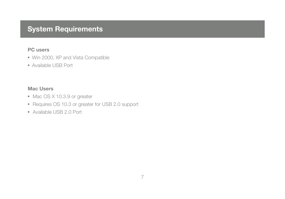 System requirements | IOGear M1327 User Manual | Page 7 / 30