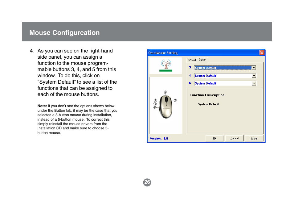 Mouse configureation | IOGear GKM541R User Manual | Page 28 / 42