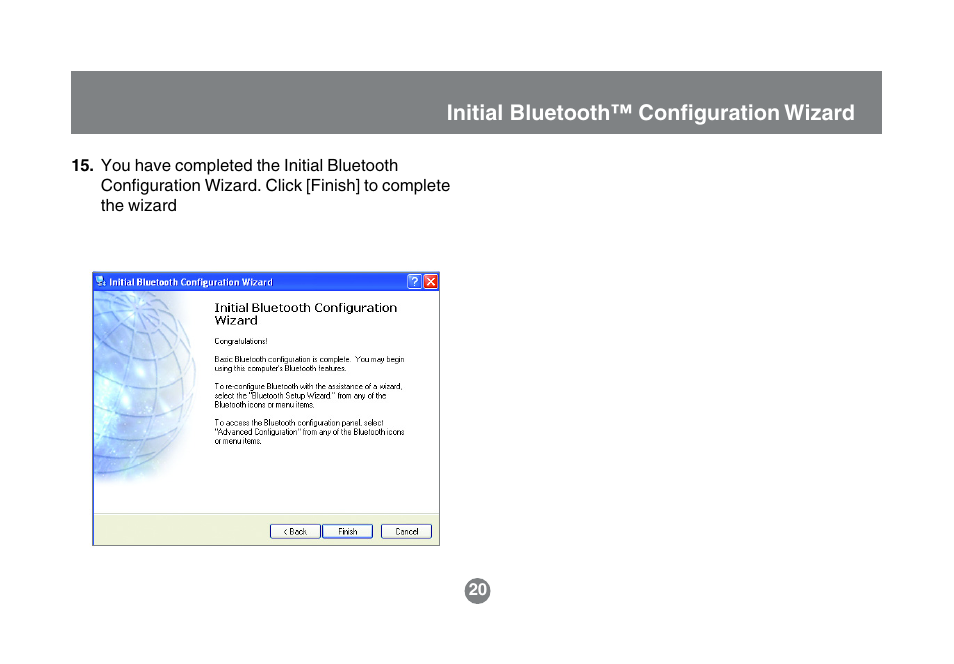 Initial bluetooth™ configuration wizard | IOGear GBU211 User Manual | Page 23 / 60