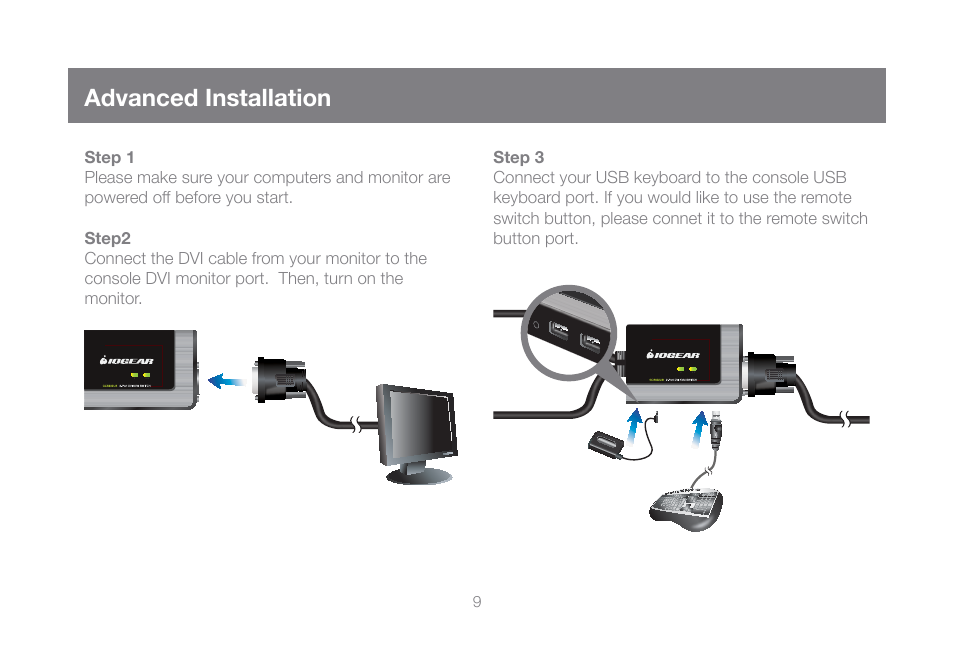Advanced installation | IOGear GCS932UB User Manual | Page 9 / 32