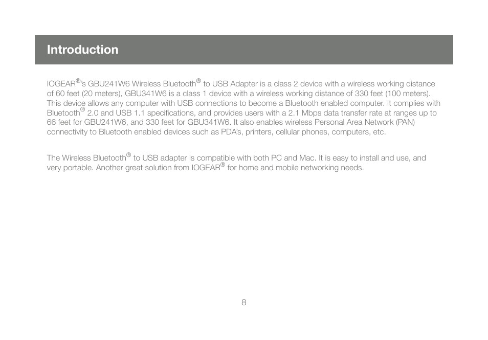 Introduction | IOGear GBU241W6 User Manual | Page 8 / 68