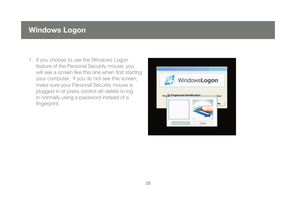Windows logon | IOGear GMEFP1W6 User Manual | Page 28 / 64
