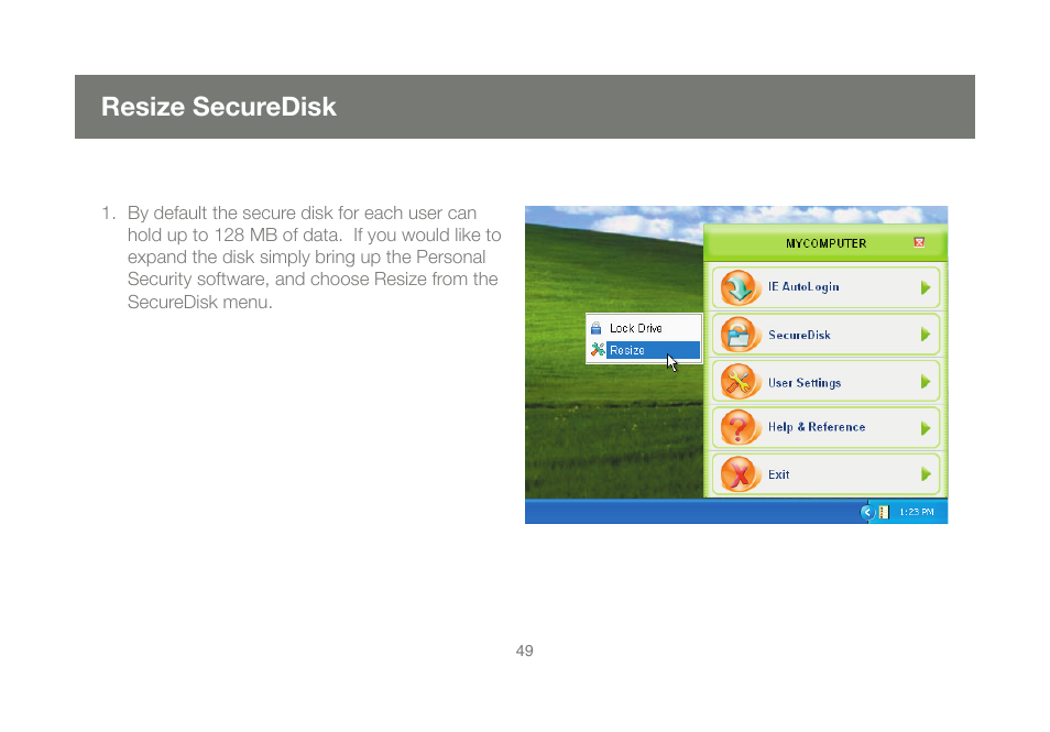 Resize securedisk | IOGear GMEFP1W6 User Manual | Page 49 / 64