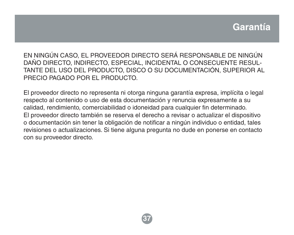 Asistencia técnica garantía | IOGear GBHFK201W6 User Manual | Page 37 / 38