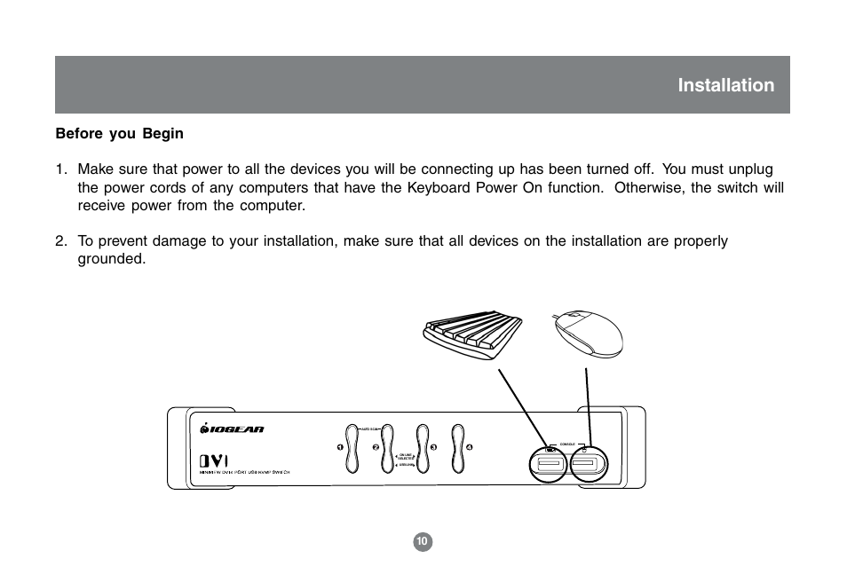 Installation | IOGear GCS1762 User Manual | Page 12 / 45