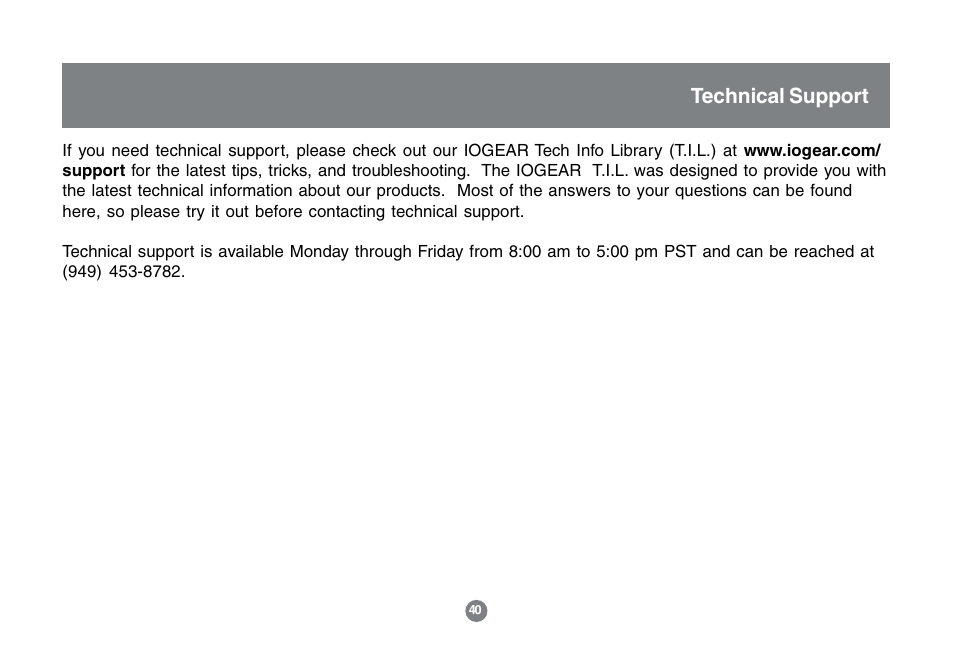 Technical support | IOGear GCS1762 User Manual | Page 42 / 45