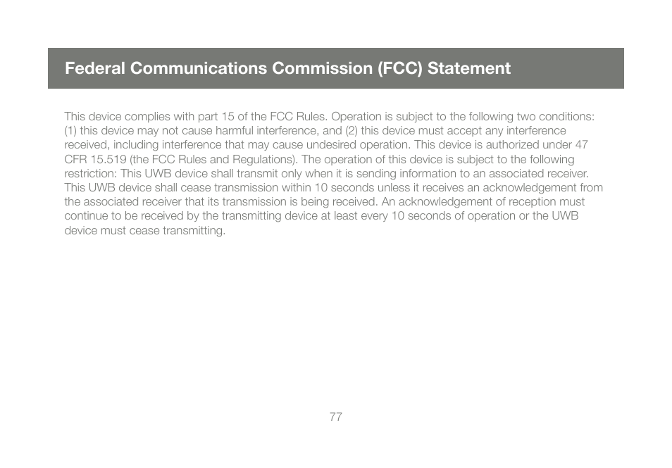 Federal communications commission (fcc) statement | IOGear GUWAVKIT User Manual | Page 77 / 80