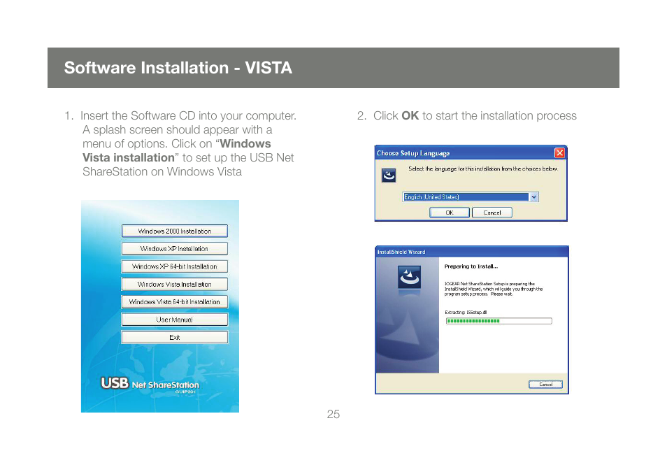 Software installation - vista | IOGear M1057 User Manual | Page 25 / 56