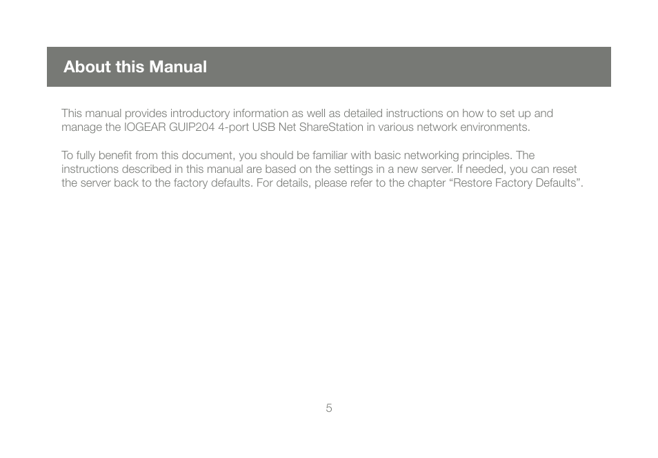 About this manual | IOGear M1057 User Manual | Page 5 / 56