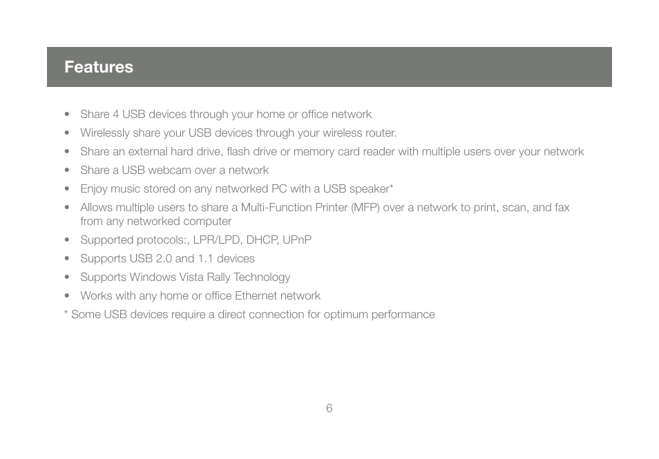 Features | IOGear M1057 User Manual | Page 6 / 56