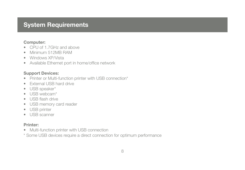 System requirements | IOGear M1057 User Manual | Page 8 / 56