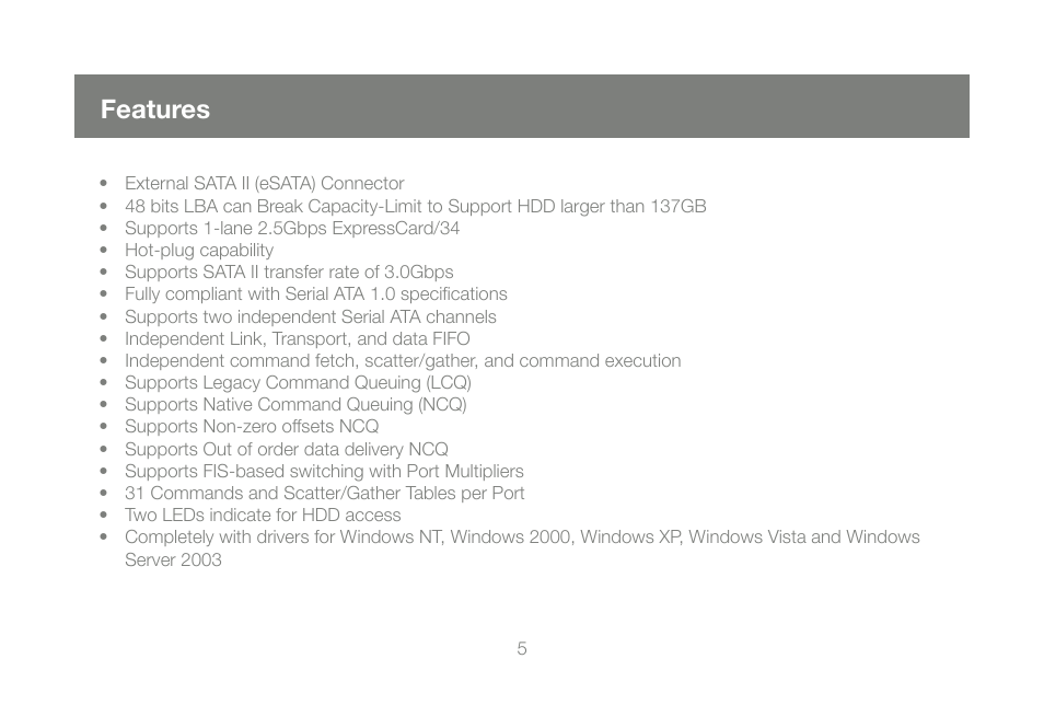 Features | IOGear GPS702e3W6 User Manual | Page 5 / 16