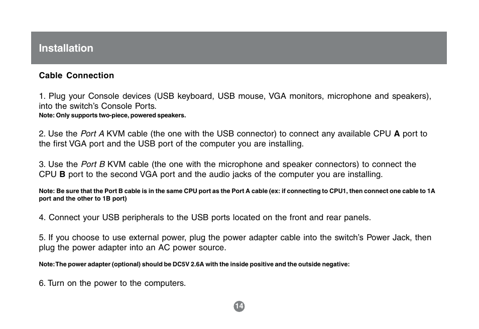 Installation | IOGear GCS1742 User Manual | Page 14 / 48