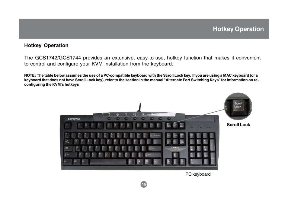 Hotkey operation | IOGear GCS1742 User Manual | Page 19 / 48