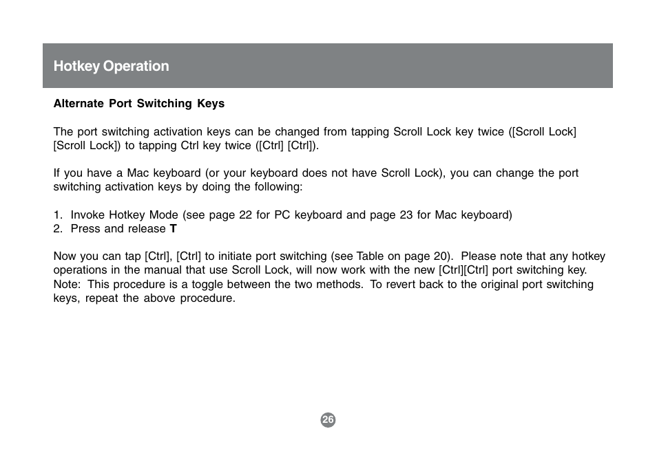 Hotkey operation | IOGear GCS1742 User Manual | Page 26 / 48