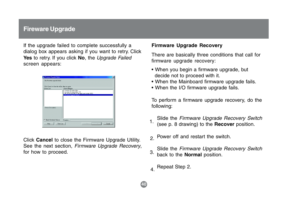 Fireware upgrade | IOGear GCS1742 User Manual | Page 40 / 48