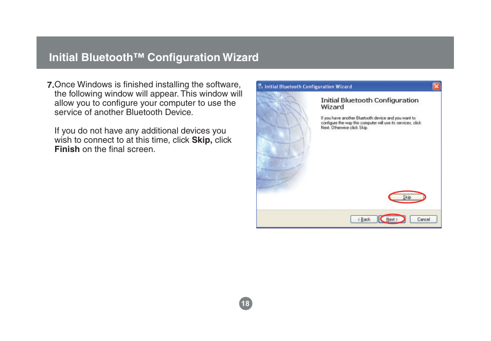 Initial bluetooth™ confi guration wizard | IOGear Enhanced Data Rate Bluetooth USB Adapter GBU221P User Manual | Page 18 / 60