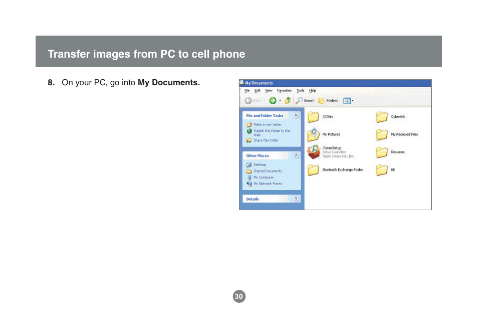 Transfer images from pc to cell phone | IOGear Enhanced Data Rate Bluetooth USB Adapter GBU221P User Manual | Page 30 / 60